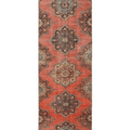 Vintage Konya Turkish Runner Rug 3x11 ft — Red & Brown Floral