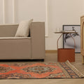 Vintage Konya Turkish Runner Rug 3x11 ft — Red & Brown Floral