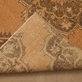 Vintage Konya Turkish Runner Rug 3x10 ft — Orange & Brown Floral