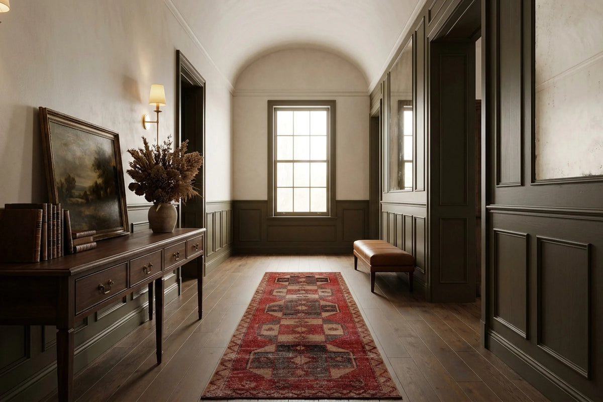 Turkish Runner Rug in a styled room