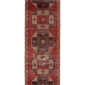 Vintage Malatya Turkish Runner Rug 3x13 ft — Red & Brown Geometric