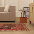 Vintage Malatya Turkish Runner Rug 3x13 ft — Red & Brown Geometric