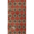 Vintage Malatya Turkish Runner Rug 3x9 ft — Red & Beige Geometric
