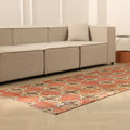 Vintage Malatya Turkish Runner Rug 3x9 ft — Red & Beige Geometric