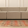 Vintage Malatya Turkish Runner Rug 3x9 ft — Red & Beige Geometric