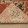 Vintage Malatya Turkish Runner Rug 3x9 ft — Red & Beige Geometric
