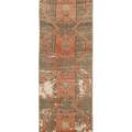 Vintage Malatya Turkish Runner Rug 3x11 ft — Orange & Brown Distressed