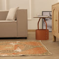 Vintage Malatya Turkish Runner Rug 3x11 ft — Orange & Brown Distressed