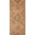 Vintage Konya Turkish Runner Rug 3x11 ft — Orange & Brown Geometric (No. 39198)