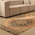 Vintage Konya Turkish Runner Rug 3x13 ft — Orange & Brown Geometric