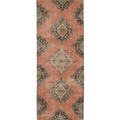 Vintage Konya Turkish Runner Rug 3x12 ft — Orange & Brown Geometric (No. 39220)