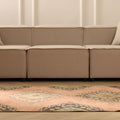 Vintage Konya Turkish Runner Rug 3x12 ft — Orange & Brown Geometric (No. 39220)