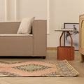 Vintage Konya Turkish Runner Rug 3x12 ft — Orange & Brown Geometric (No. 39220)