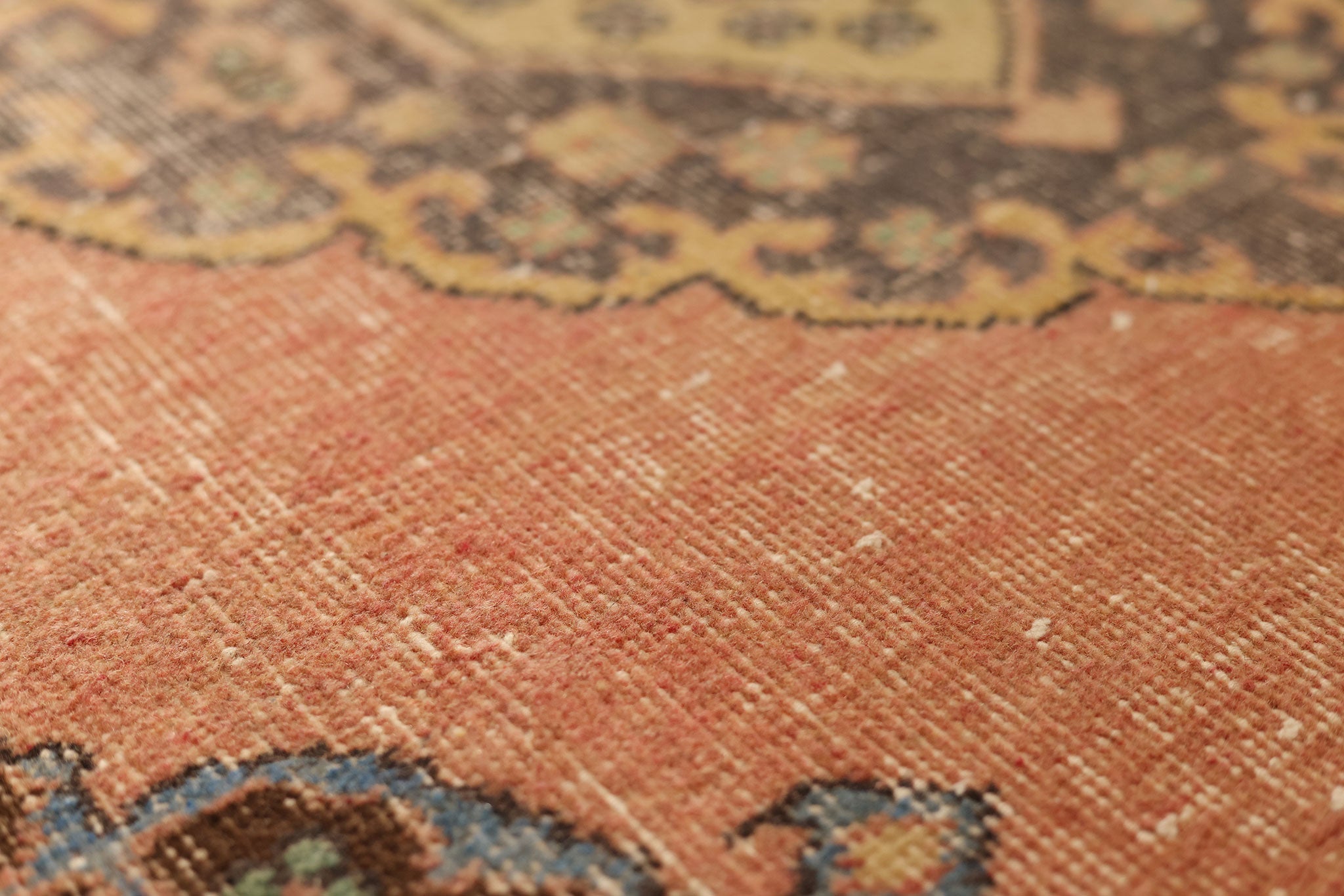 Vintage Konya Turkish Runner Rug 3x12 ft — Orange & Brown Geometric (No. 39220)