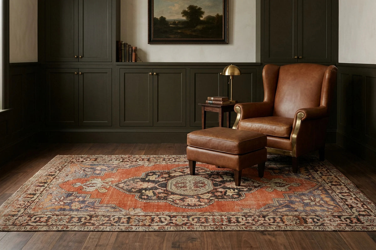Turkish Area Rug in a styled room