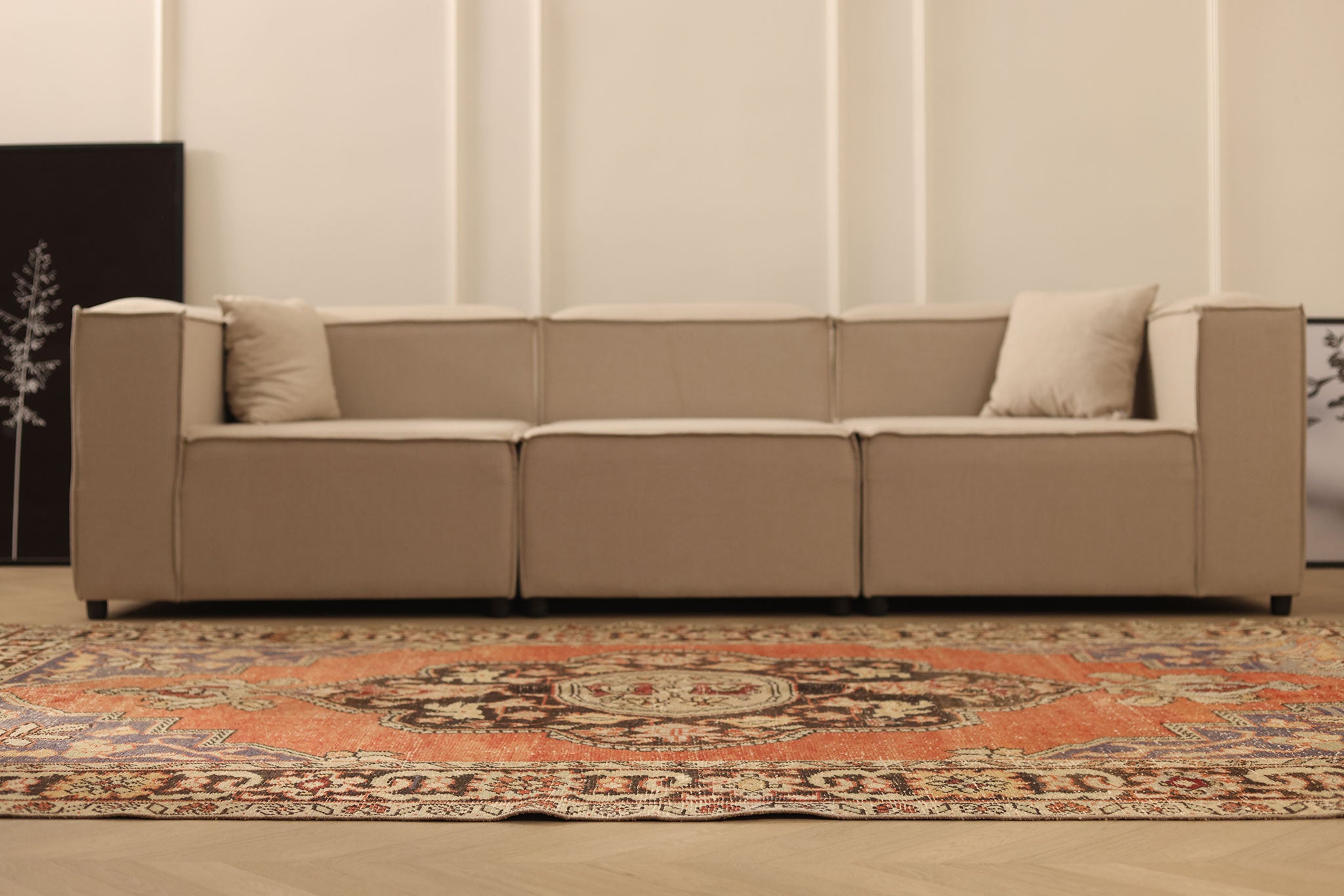 Vintage Niğde Turkish Area Rug 6x10 ft — Red & Brown Floral