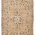 Vintage Isparta Turkish Area Rug 5x8 ft — Beige Floral