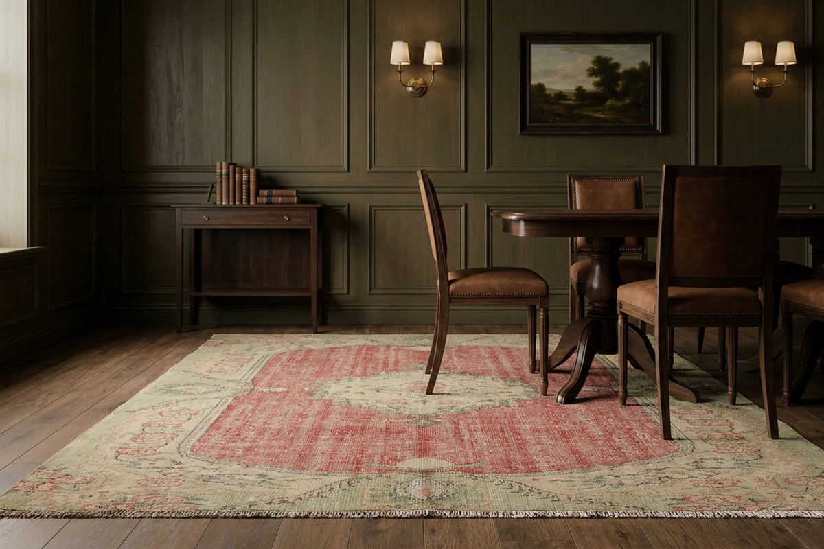 Turkish Area Rug in a styled room