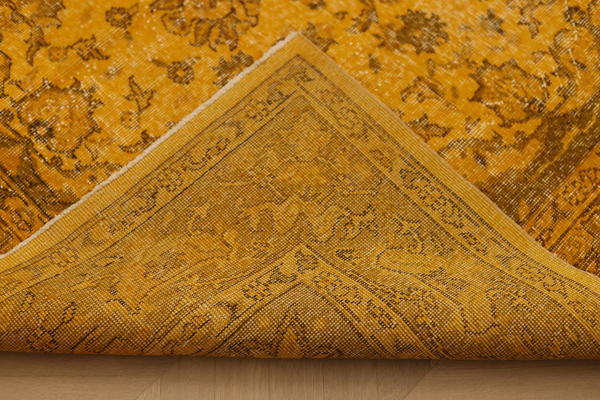 Vintage Isparta Turkish Area Rug 6x10 ft — Orange & Brown Overdyed