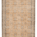 Vintage Isparta Turkish Area Rug 6x10 ft — Beige & Brown Floral (No. 39254)