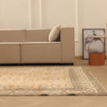 Vintage Isparta Turkish Area Rug 6x10 ft — Beige & Brown Floral (No. 39254)