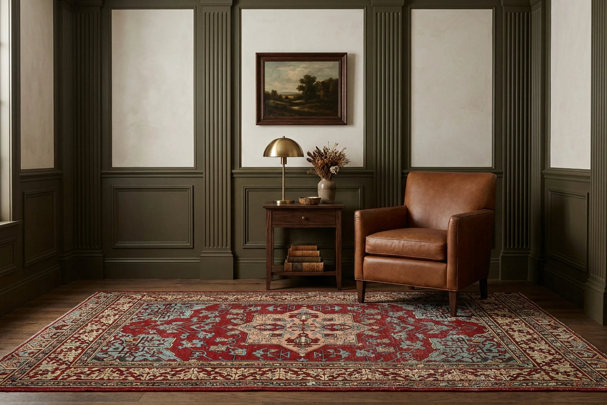 Turkish Area Rug in a styled room