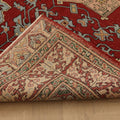 Vintage Isparta Turkish Area Rug 5x8 ft — Red & Blue Geometric