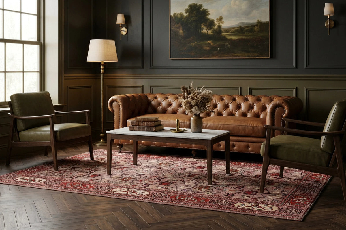 Turkish Area Rug in a styled room