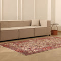 Vintage Isparta Turkish Area Rug 5x8 ft — Pink & Red Floral