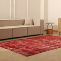 Vintage Isparta Turkish Area Rug 5x9 ft — Red Overdyed (No. 39257)