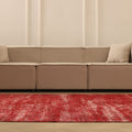 Vintage Isparta Turkish Area Rug 5x9 ft — Red Overdyed (No. 39257)