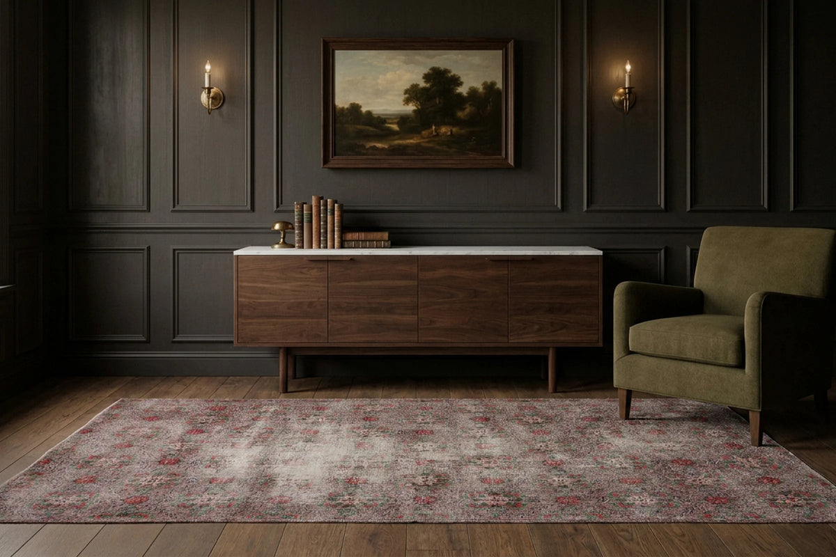 Turkish Area Rug in a styled room