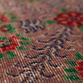 Vintage Isparta Turkish Area Rug 6x9 ft — Gray & Red Floral (No. 39258)