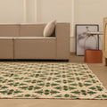 Vintage Isparta Turkish Area Rug 7x10 ft — Beige & Green Floral