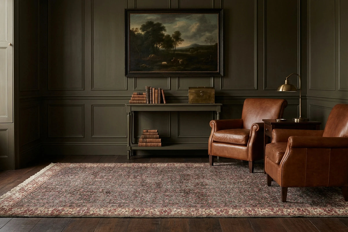Turkish Area Rug in a styled room