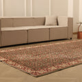 Vintage Isparta Turkish Area Rug 6x10 ft — Green & Beige Floral