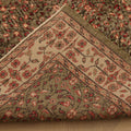 Vintage Isparta Turkish Area Rug 6x10 ft — Green & Beige Floral