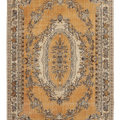 Vintage Isparta Turkish Area Rug 6x10 ft — Orange & Beige Floral