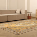 Vintage Isparta Turkish Area Rug 6x10 ft — Orange & Beige Floral