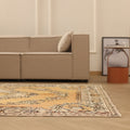 Vintage Isparta Turkish Area Rug 6x10 ft — Orange & Beige Floral