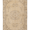 Vintage Isparta Turkish Area Rug 5x9 ft — Beige & Brown Floral (No. 39265)