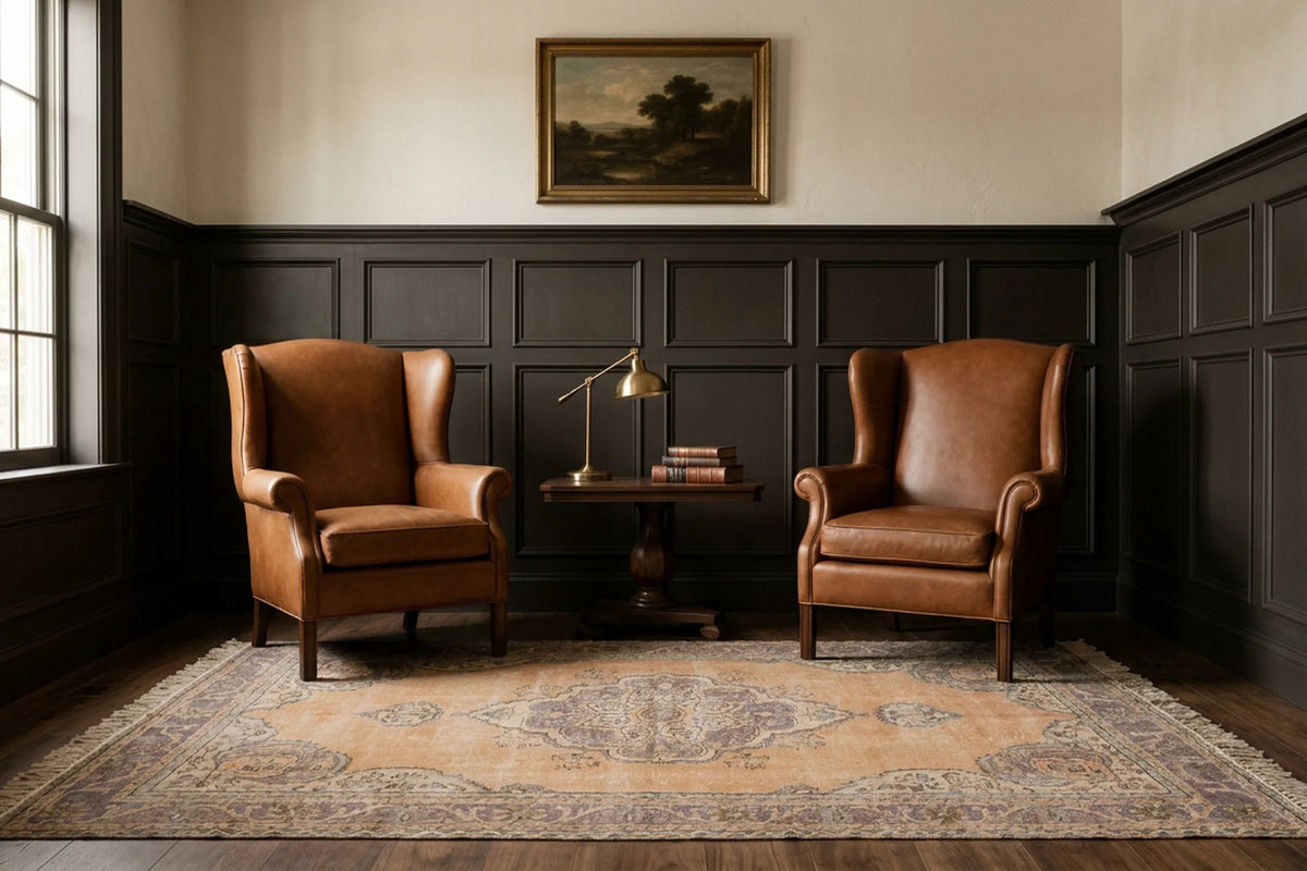 Turkish Area Rug in a styled room
