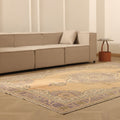 Vintage Isparta Turkish Area Rug 6x10 ft — Beige & Gray Floral