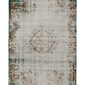 Vintage Isparta Turkish Area Rug 5x8 ft — Gray & Green Distressed