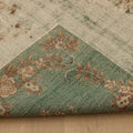 Vintage Isparta Turkish Area Rug 5x8 ft — Gray & Green Distressed