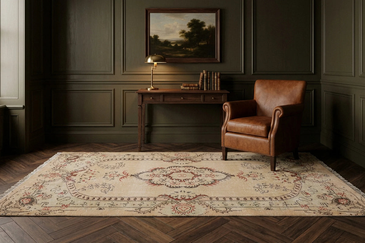 Turkish Area Rug in a styled room