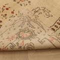 Vintage Manisa Turkish Area Rug 4x8 ft — Beige & Brown Floral
