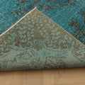 Vintage Isparta Turkish Area Rug 5x8 ft — Blue & Gray Overdyed