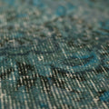 Vintage Isparta Turkish Area Rug 5x8 ft — Blue & Gray Overdyed