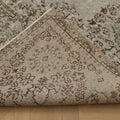 Vintage Isparta Turkish Area Rug 5x9 ft — Gray Floral (No. 39272)